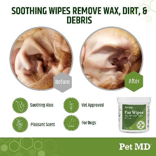 Pet MD Ear Wipes For Dogs